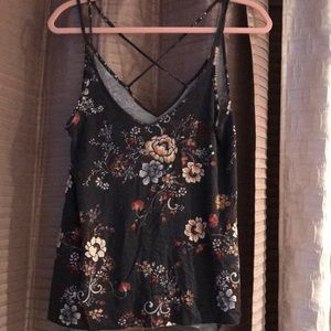 American Eagle gray floral tank